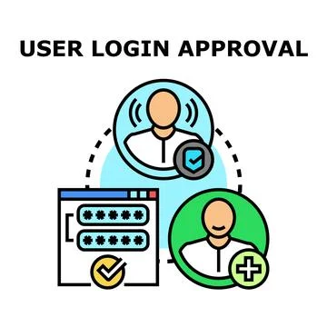 User login approval process and account verification concept Stock Illustration