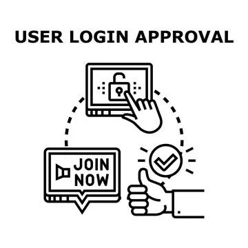 User login approval process illustration for account access 库存插图