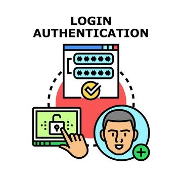 User login authentication and secure identity access Stock Illustration