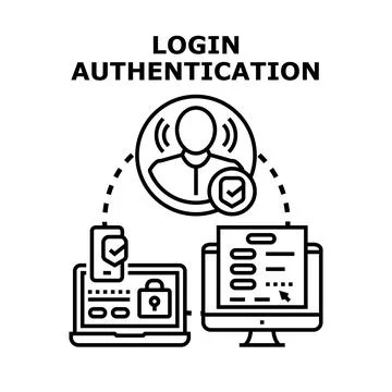 User login authentication security accessing digital account Stock Illustration