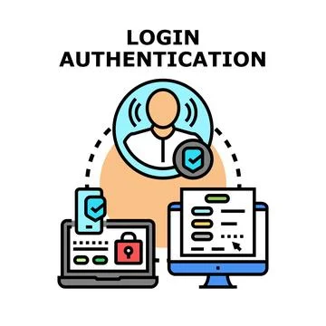 User login authentication security accessing digital account Stock Illustration