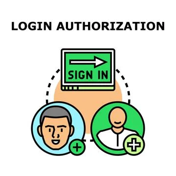 User login authorization process for digital identification Stock Illustration