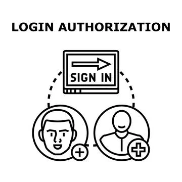 User login authorization process for digital identification Stock Illustration