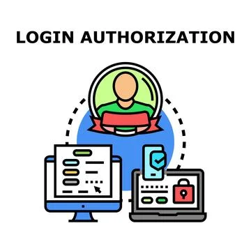 User login authorization process for secure digital access Stock Illustration