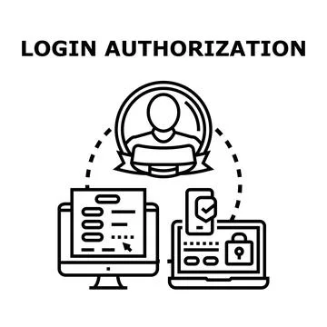 User login authorization process for secure digital access Stock Illustration