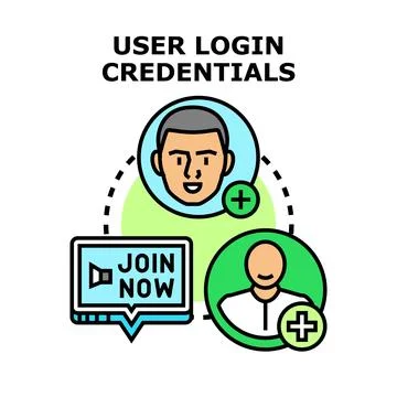 User login credentials creating new online account Stock Illustration