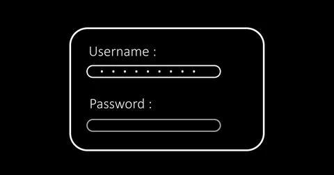 User login credentials simple ui animated page with input fields and asteri.. イラスト素材