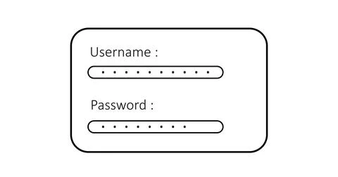 User login credentials simple ui animated page with input fields and asteri.. イラスト素材