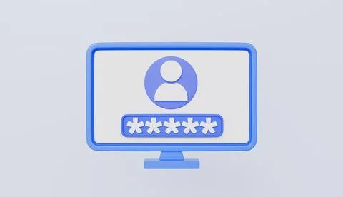 User login from desktop with password security, login user interface 스톡 일러스트