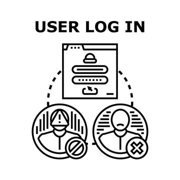 User login form with failed authentication concept Illustrazione stock