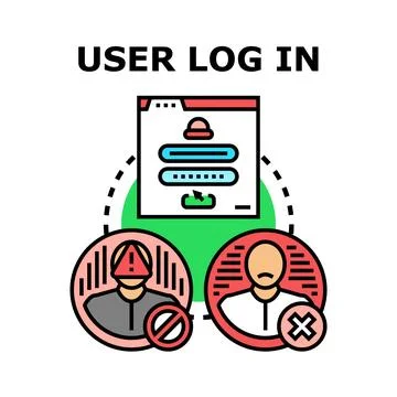 User login form with failed authentication concept Stock Illustration