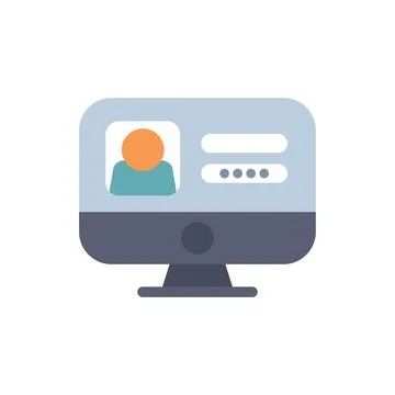 User login form or profile on computer screen Stock Illustration
