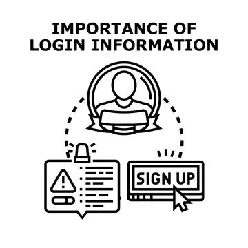 User login information importance for account security Stock Illustration