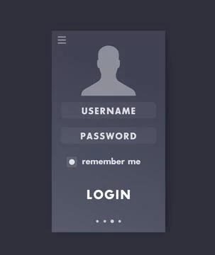 User Login, mobile interface vector template Illustrazione stock
