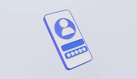 User login from mobile phone with password security, login user interface Stock Illustration