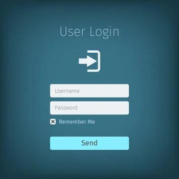 User login page on background 스톡 일러스트