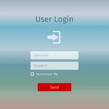 User login page on gradient background Illustrazione stock