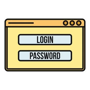 User login password window for secure access Illustrazione stock