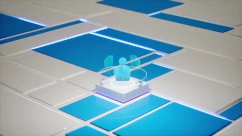 User Login Profile Icon Blue Tech Platform Data Privacy Concept Stock Footage 337815719
