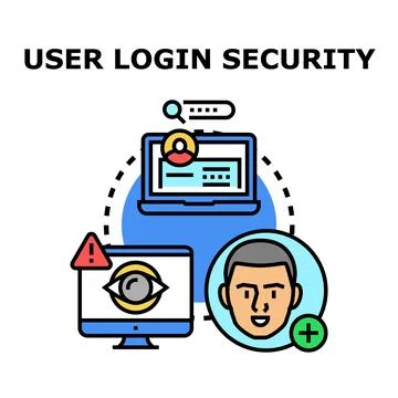 User login security access control and privacy monitoring Stockillustratie