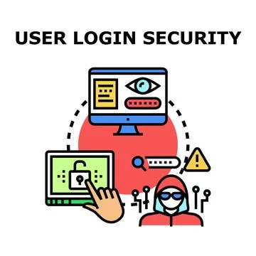 User login security access data protection concept Stock Illustration