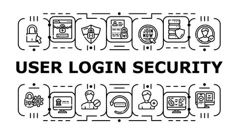User login security banner icon vector illustration Illustrazione stock