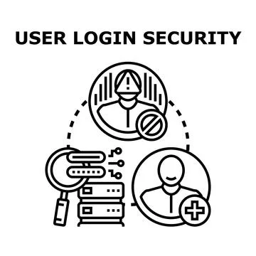 User login security vector protecting personal data access Stock Illustration