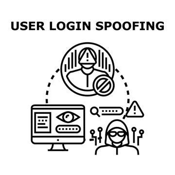 User login spoofing cyber attack concept 库存插图