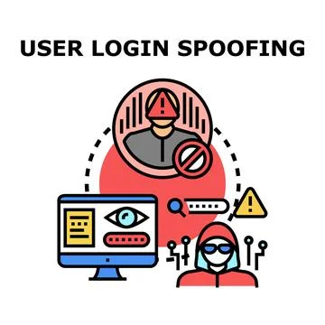 User login spoofing cyber attack concept 库存插图
