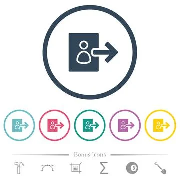 User logout alternate flat color icons in round outlines Stock Illustration