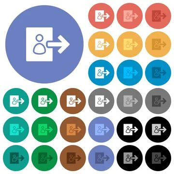 User logout alternate round flat multi colored icons Stock Illustration