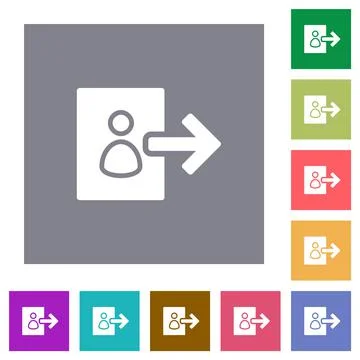 User logout alternate square flat icons Stock Illustration