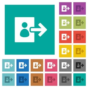 User logout solid square flat multi colored icons Illustrazione stock