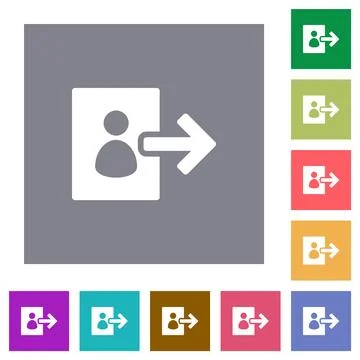 User logout solid square flat icons Illustrazione stock