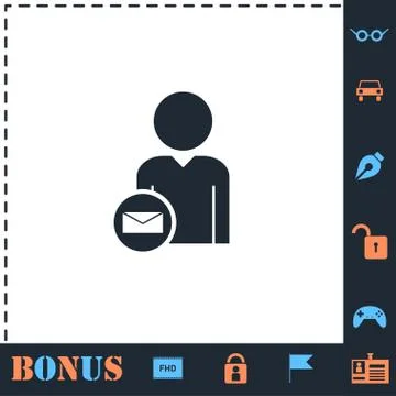 User mail icon flat Stock Illustration
