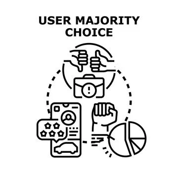 User majority choice representing collective feedback and decision making Stock Illustration