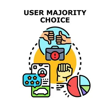 User majority choice representing collective feedback and decision making Stock Illustration