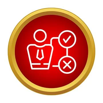 User making decisions choosing between options icon Stock Illustration