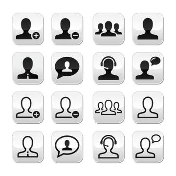 User man avatar buttons set Stock Illustration