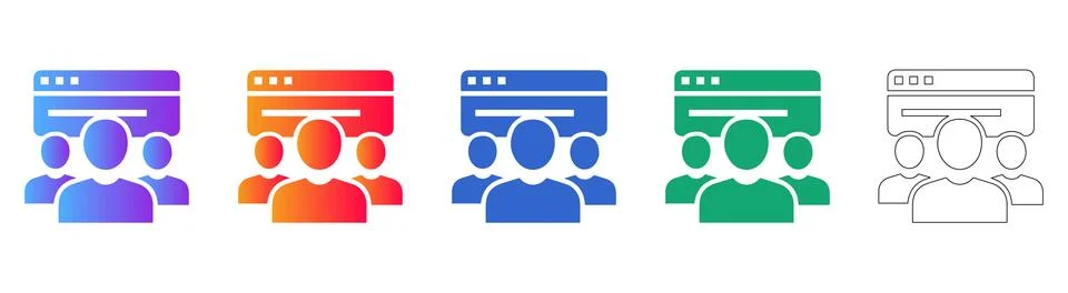User Management and Web Interface Icons 스톡 일러스트