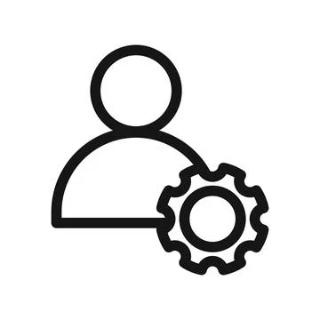 User Management Icon Black line art vector logo Stock Illustration