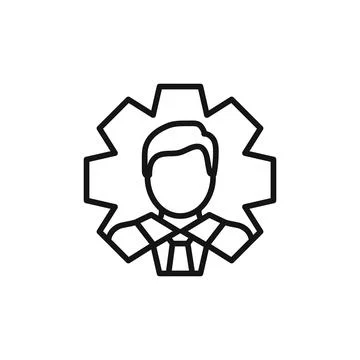 User Management Icon outline collection in black and on white background Stock Illustration