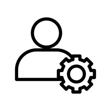 User Management linear logo mark in black and white Stock Illustration