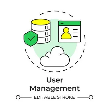 User management multi color concept icon Stock Illustration