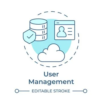 User management soft blue concept icon Stock-Illustration