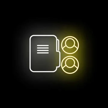 User management system glowing neon interface icon Stock Illustration