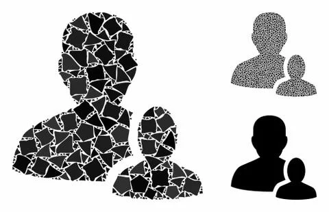 User manager Mosaic Icon of Abrupt Elements 库存插图