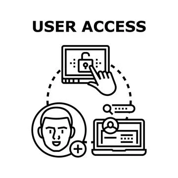 User managing digital account access controls Stock Illustration