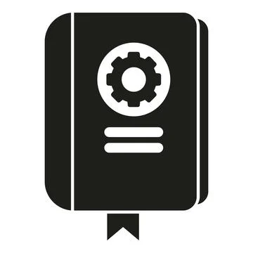 User manual book with settings gear icon Illustrazione stock