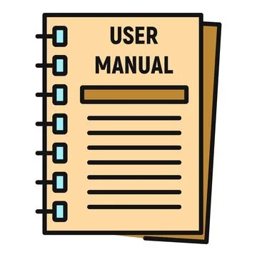 User manual document providing instructions and guidance Illustrazione stock